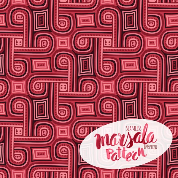 Marsala inspired seamless trendy pattern,fashionable sophisticat — Stock Vector