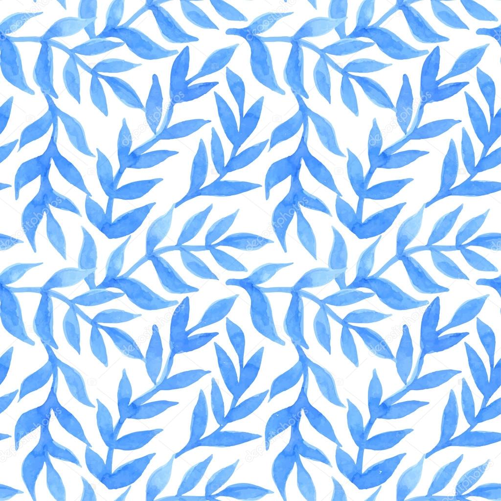 Spring leaves seamless watercolor pattern-model for design of gi