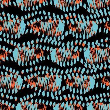 Sorunsuz vektör desen, el çizilen fırça dokulu görüntü ilham