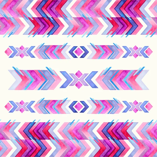 ナバホのアステカ繊維インスピレーション水彩パターン。ネイティブ アメル — ストックベクタ