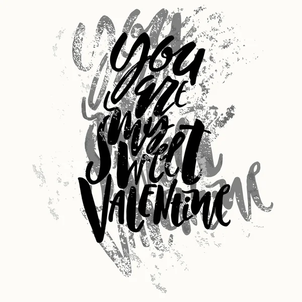 Happy valentines day love concept hand lettering motivation post — 图库矢量图片