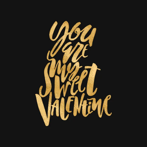 Happy valentines day love concept hand lettering motivation post — Stok Vektör