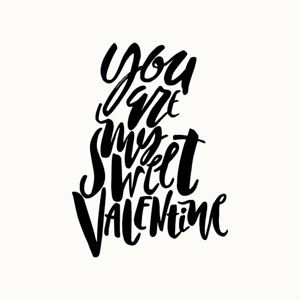 Felice giorno di San Valentino amore concetto mano lettering motivazione post — Vettoriale Stock