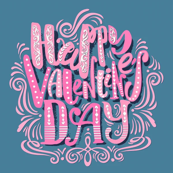 Happy valentines day love concept hand lettering motivation post — Stockový vektor