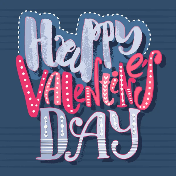 Happy valentines day love concept hand lettering motivation post — 图库矢量图片