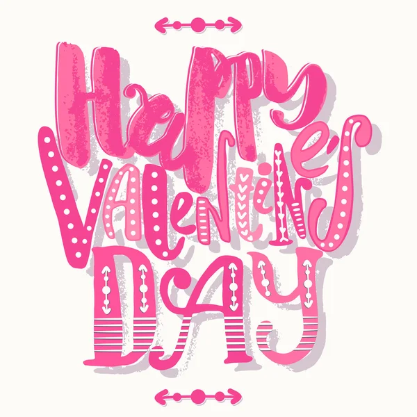 Felice giorno di San Valentino amore concetto mano lettering motivazione post — Vettoriale Stock