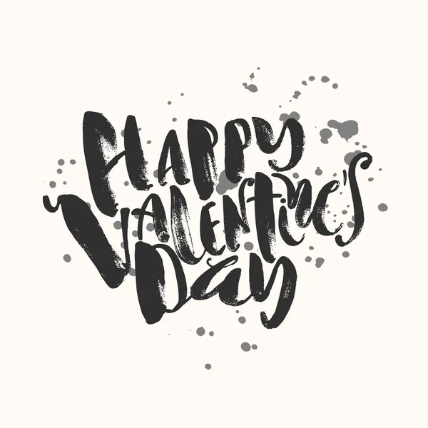 Feliz día de San Valentín amor concepto mano letras motivación post — Vector de stock