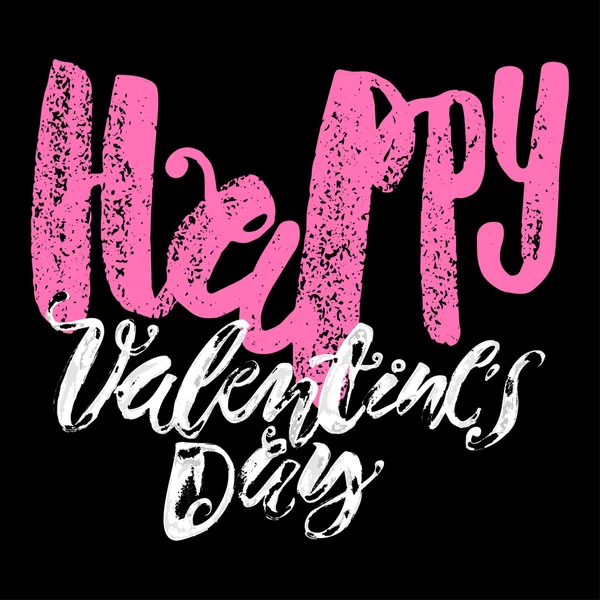 Happy valentines day love concept hand lettering motivation post — 스톡 벡터
