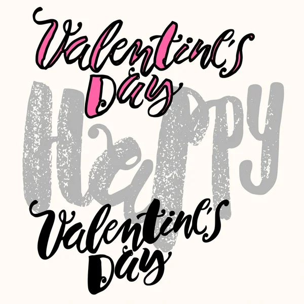 Happy valentines day love concept hand lettering motivation post — Wektor stockowy