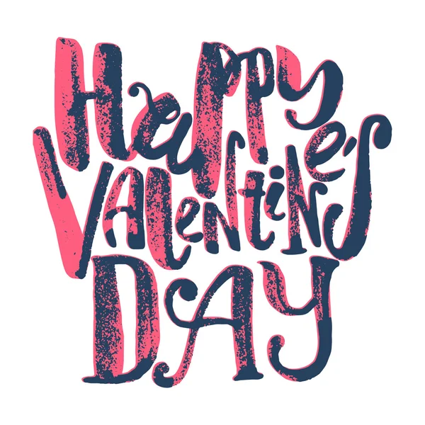 Felice giorno di San Valentino amore concetto mano lettering motivazione post — Vettoriale Stock