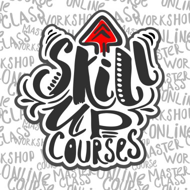 Education and skill up concept hand lettering motivation poster.