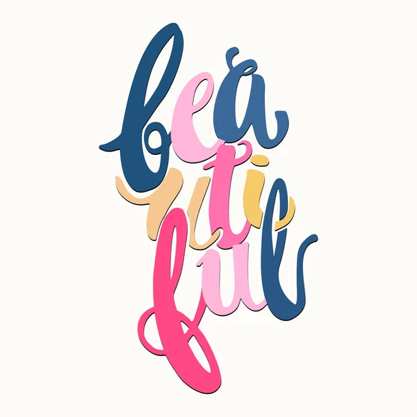 Beautiful life  concept hand lettering motivation poster. — 스톡 벡터
