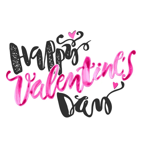 Happy valentines day love concept hand lettering motivation post — ストックベクタ