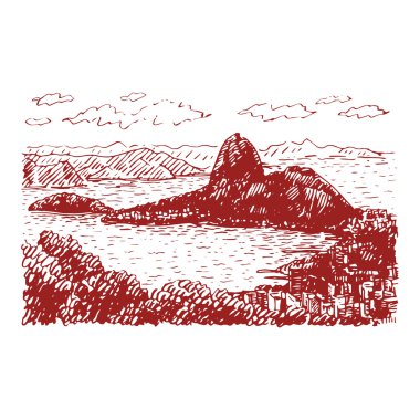 Sugar Loaf Rio de Janeiro, Brezilya için görünümünü. 