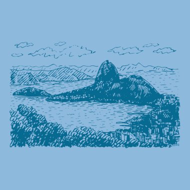 Sugar Loaf Rio de Janeiro, Brezilya için görünümünü. 