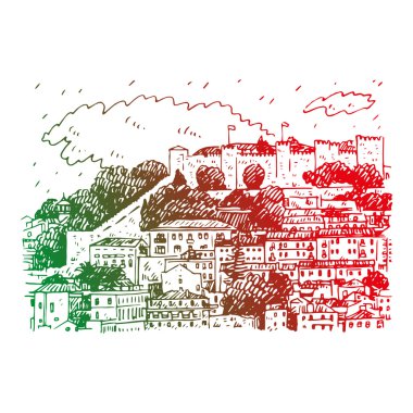 Cityscape Lizbon, Portekiz. 