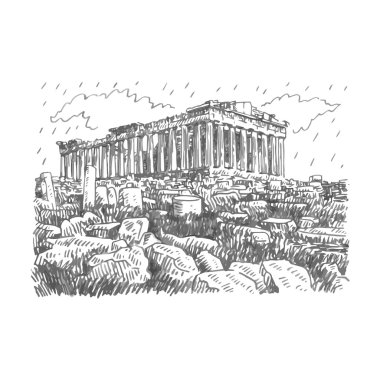 Yunanistan Atina akropolü parthenon Tapınağı. 