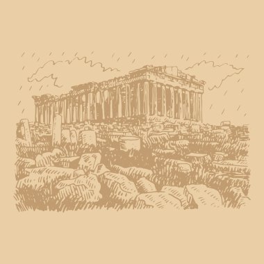 Yunanistan Atina akropolü parthenon Tapınağı. 