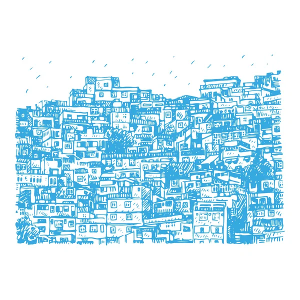 Favela, barriada brasileña en Río de Janeiro, Brasil . — Vector de stock