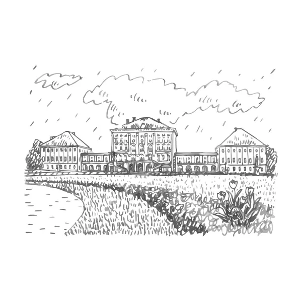 Palacio NYMPHENBURG en Munich, Baviera, Alemania . — Vector de stock