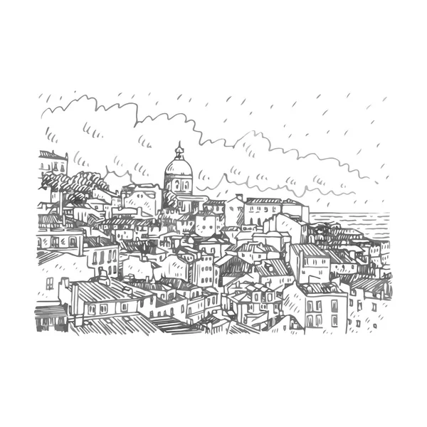 Paisaje urbano de Lisboa, Portugal . — Vector de stock