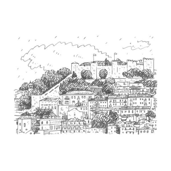 Stadsbilden i Lissabon, Portugal. — Stock vektor