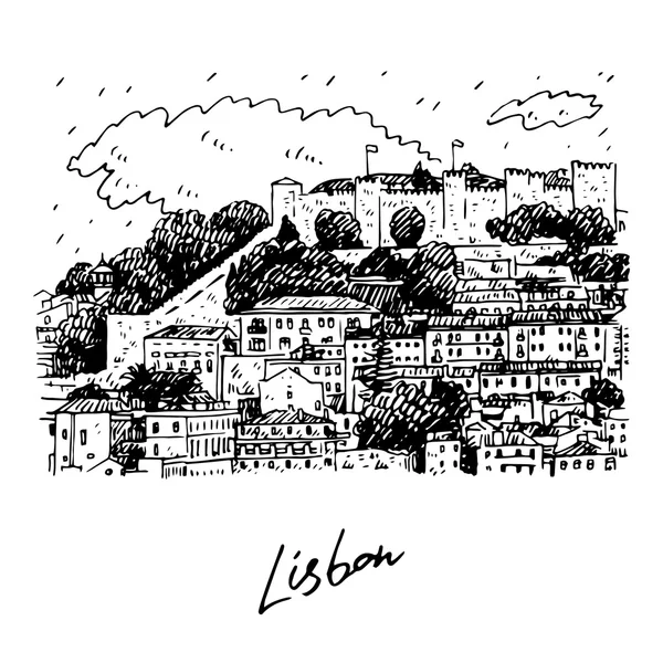 Cityscape de Lisboa, Portugal . — Vetor de Stock