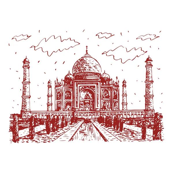 O taj mahal, agra, índia. — Vetor de Stock