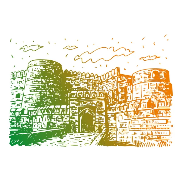 Червоний Форт, Агра, Уттар-Прадеш, Індія. — стоковий вектор