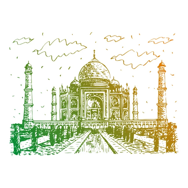 The Taj Mahal, Agra, India. — Stock Vector