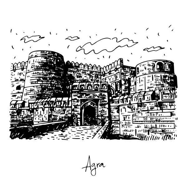 Fort Agra, Agra, Uttar Pradesh, Indie. — Wektor stockowy