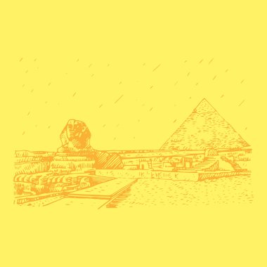 Büyük Sfenks ve piramit Giza, Cairo, Mısır.