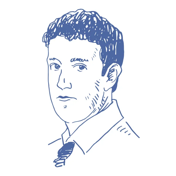 Retrato de Mark Zuckerberg . — Vector de stock