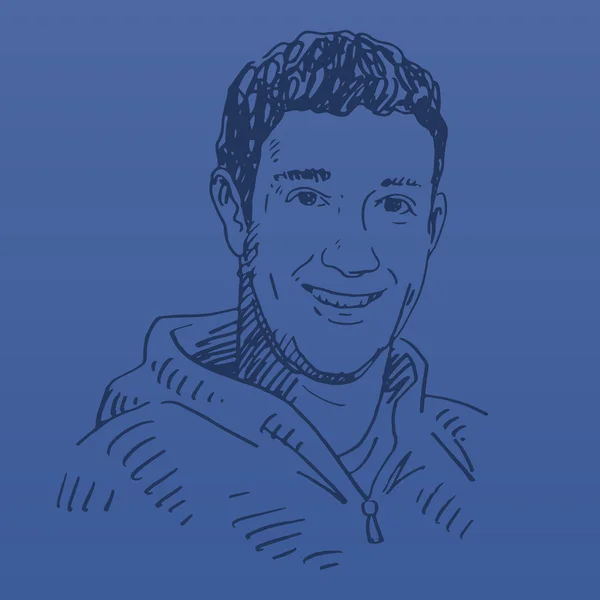 Retrato de Mark Zuckerberg . — Vector de stock