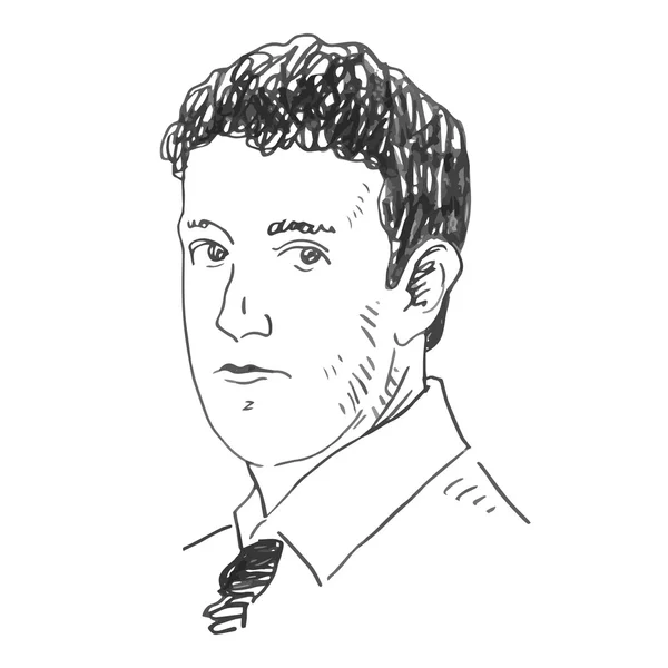 Retrato de Mark Zuckerberg . —  Vetores de Stock