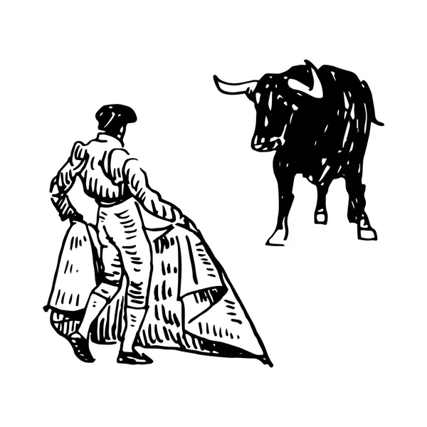 Corrida, corridas de toros en España . — Vector de stock