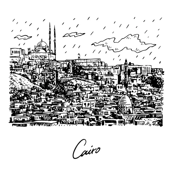 Vue du Caire, Égypte . — Image vectorielle