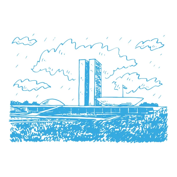 Brasília, Brazília-brazil nemzeti kongresszus. — Stock Vector