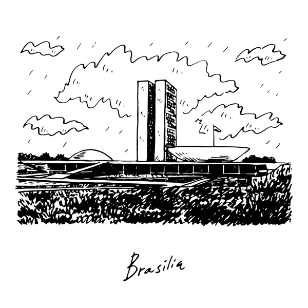 Brasilia, Brezilya Brezilya Ulusal Kongresi. — Stok Vektör