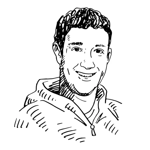 马克 · 扎克伯格的肖像. 免版税图库插图