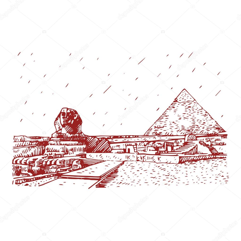 The Great Sphinx And Pyramid In Giza Cairo Egypt Stock
