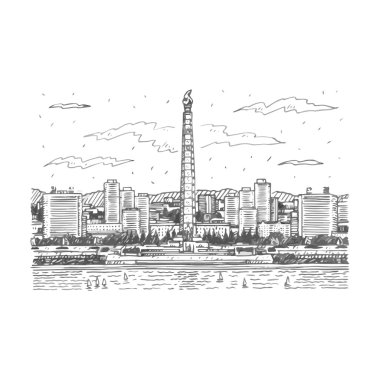 Juche kule Pyongyang, Kuzey Kore başkenti içinde bir anıtıdır. 