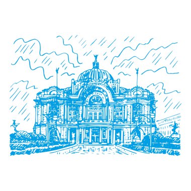 Mexico City'deki güzel sanatlar Sarayı. 