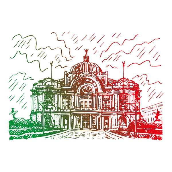 Palacio de Bellas Artes en la Ciudad de México . — Archivo Imágenes Vectoriales