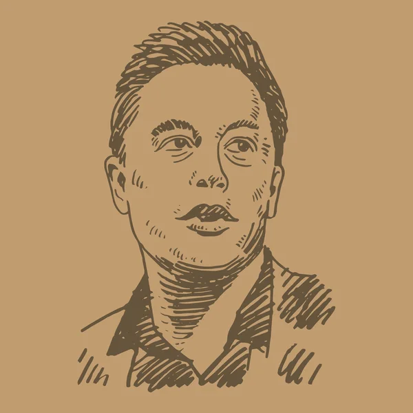 Elon moschus, wirtschaftsmagnat und erfinder. — Stockvektor