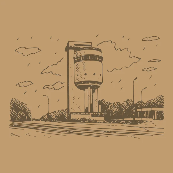白色巨塔，在叶卡特琳堡前的水塔. — 图库矢量图片