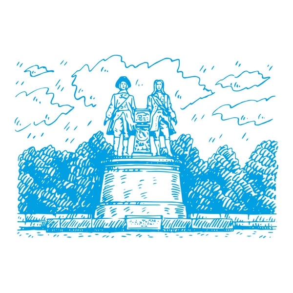 Monument de Vasily Tatichtchev et William de Gennin — Image vectorielle