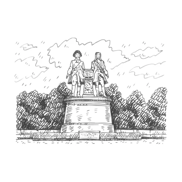 Monumento de Vasily Tatishchev y William de Gennin — Vector de stock