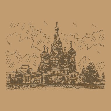 St. Moskova, Rusya 'daki Kızıl Meydan' da Basil Katedrali.