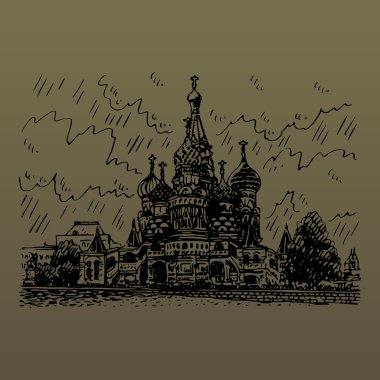 St. Moskova, Rusya 'daki Kızıl Meydan' da Basil Katedrali.